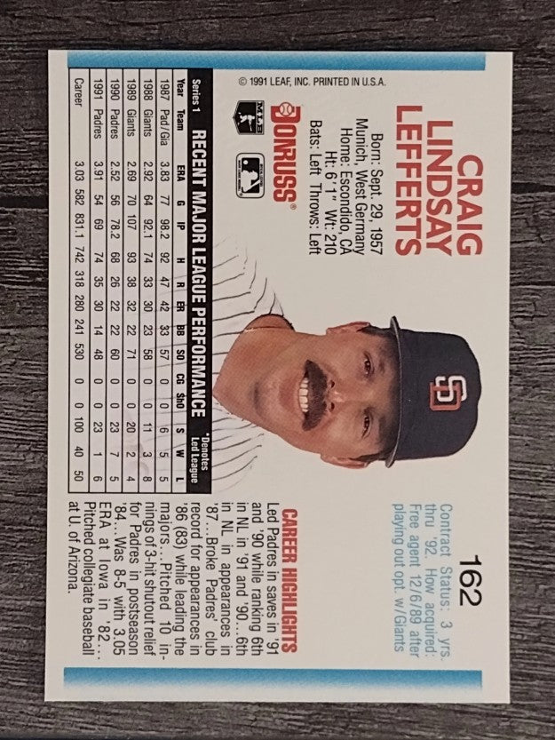 1992 Donruss #162 Craig Lefferts