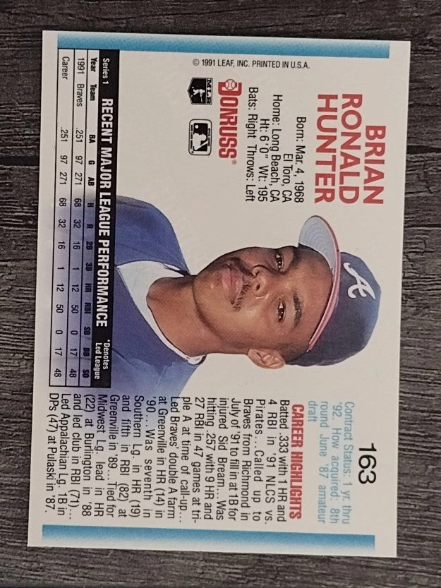 1992 Donruss #163 Brian Hunter