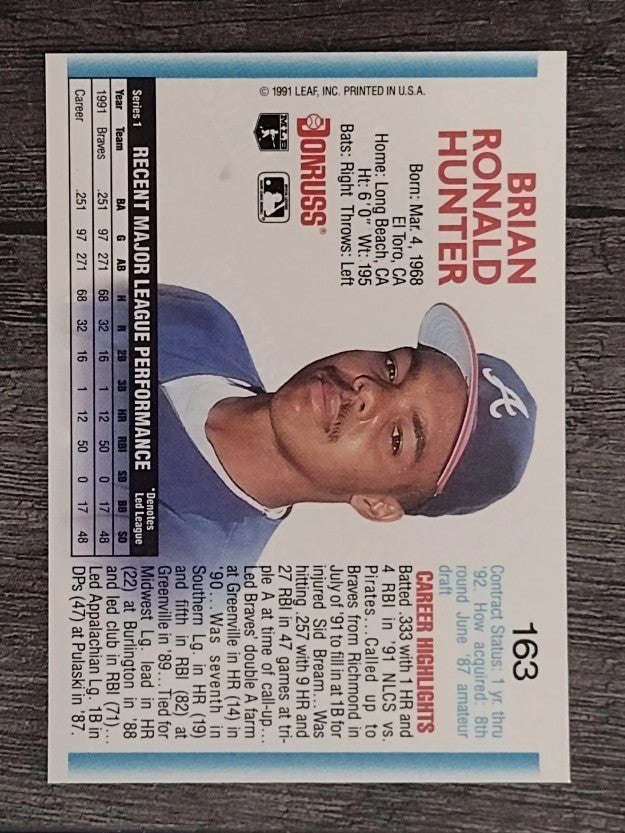 1992 Donruss #163 Brian Hunter