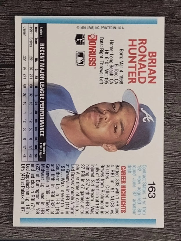 1992 Donruss #163 Brian Hunter