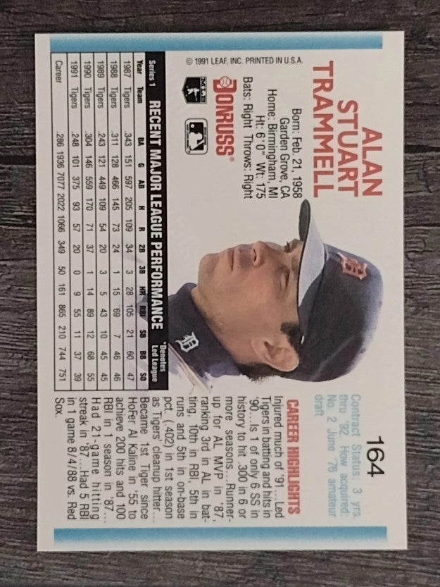 1992 Donruss #164 Alan Trammell