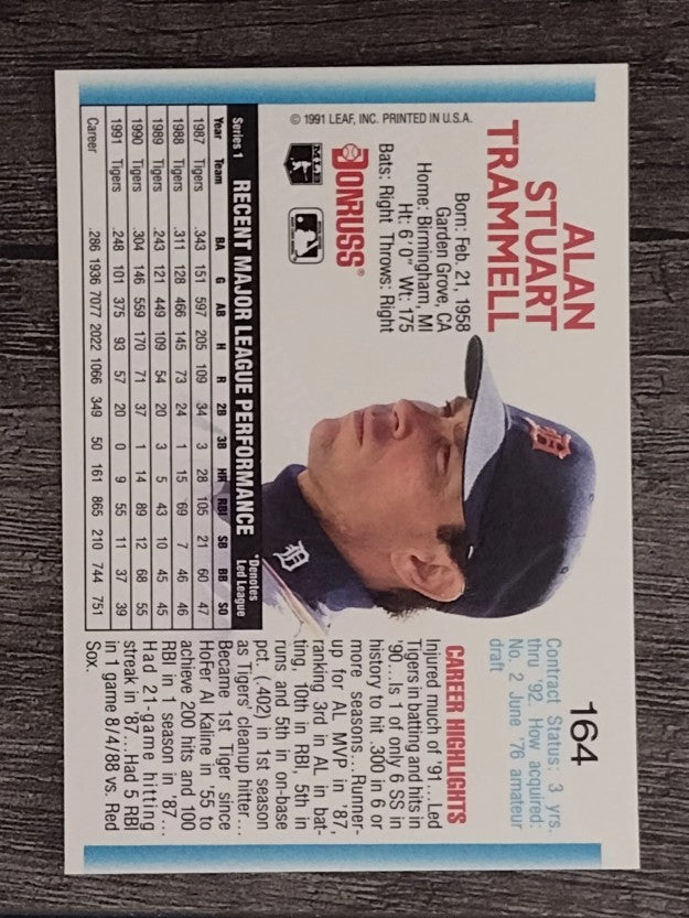 1992 Donruss #164 Alan Trammell