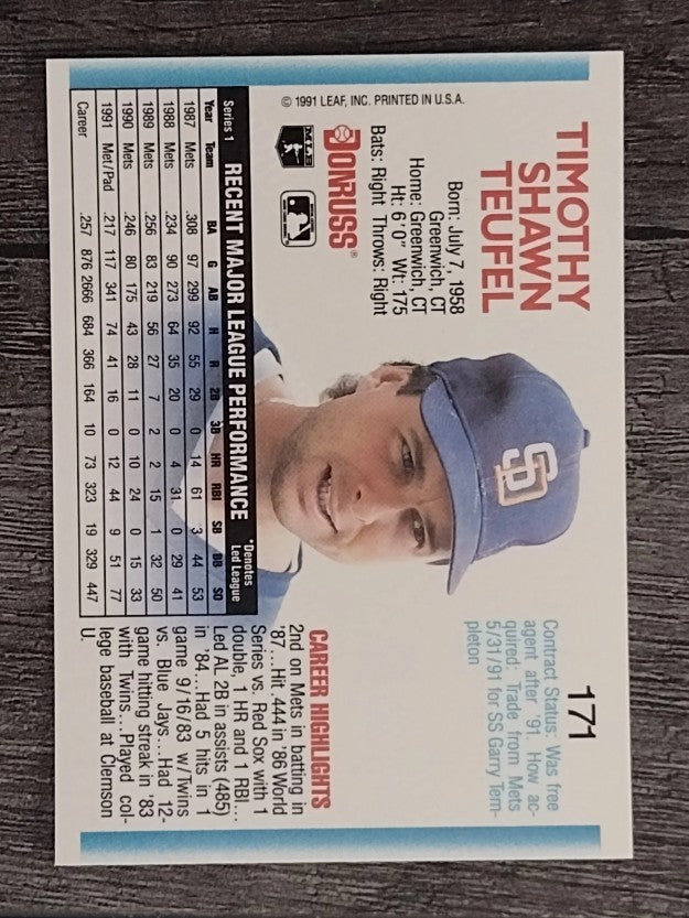 1992 Donruss #171 Tim Teufel