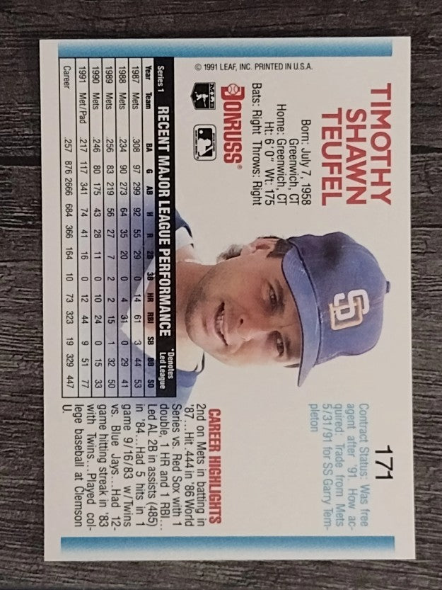 1992 Donruss #171 Tim Teufel