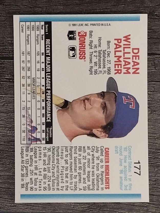 1992 Donruss #177 Dean Palmer