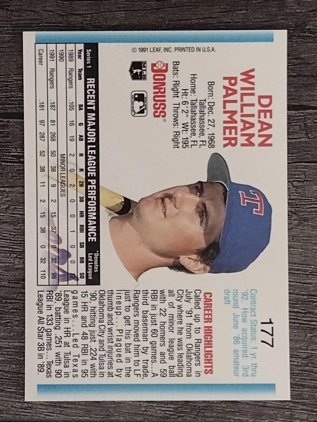 1992 Donruss #177 Dean Palmer