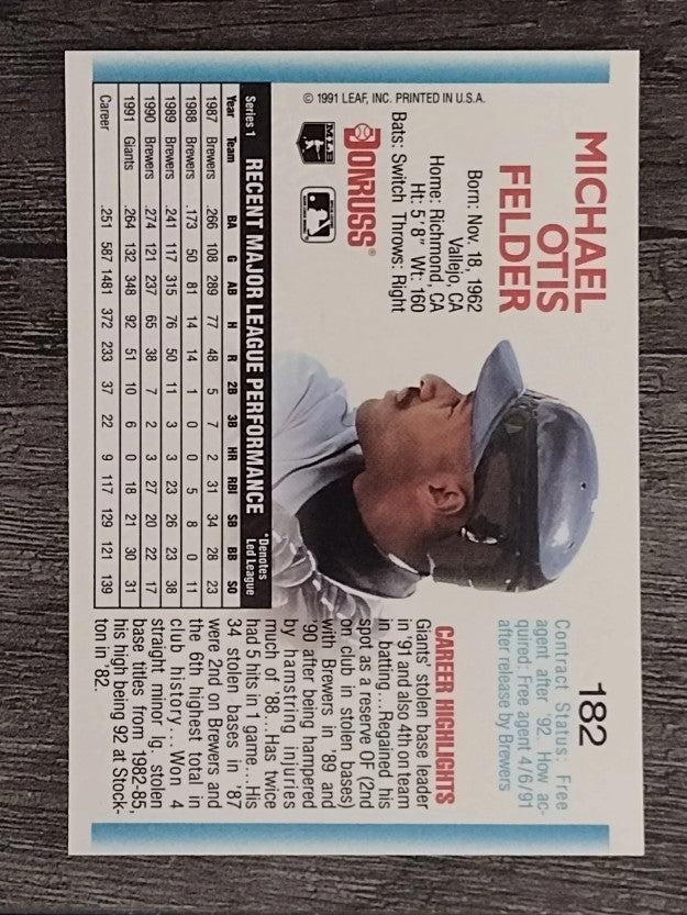 1992 Donruss #182 Mike Felder