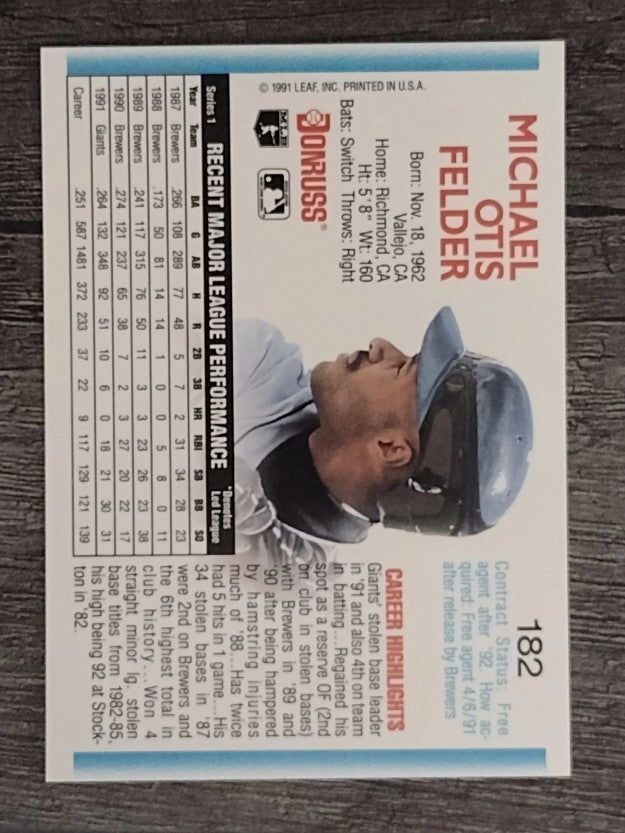 1992 Donruss #182 Mike Felder