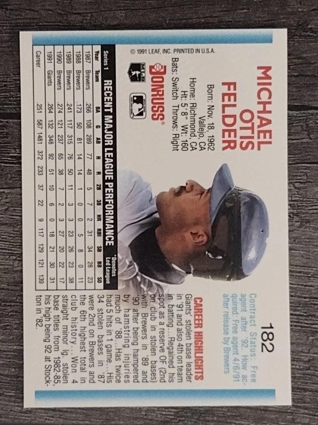 1992 Donruss #182 Mike Felder