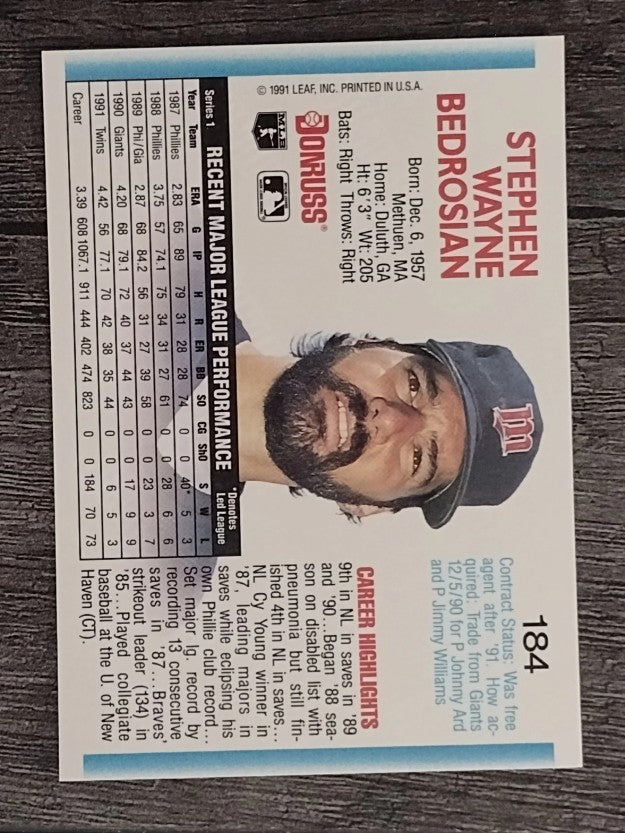 1992 Donruss #184 Steve Bedrosian