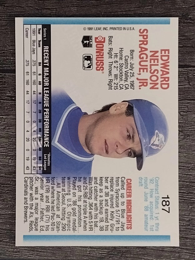 1992 Donruss #187 Ed Sprague