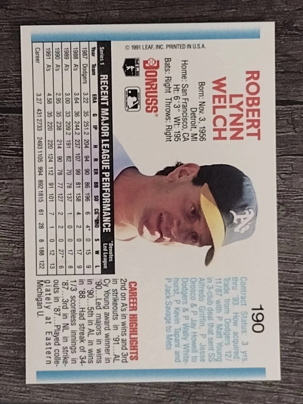 1992 Donruss #190 Bob Welch