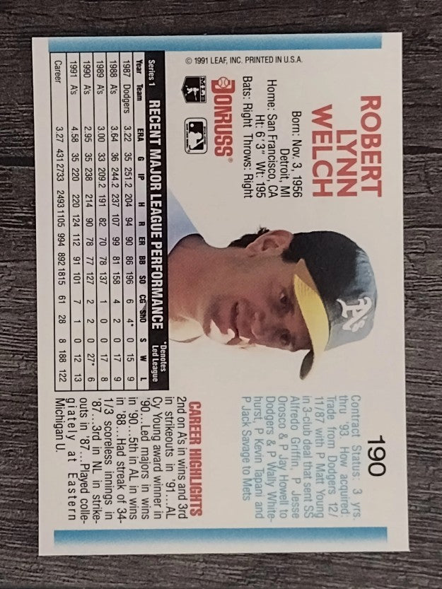1992 Donruss #190 Bob Welch