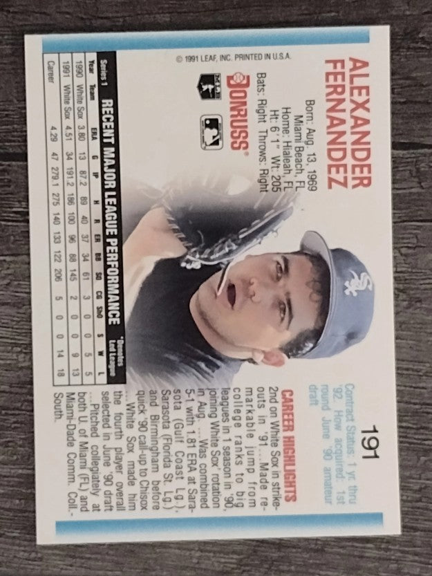 1992 Donruss #191 Alex Fernandez