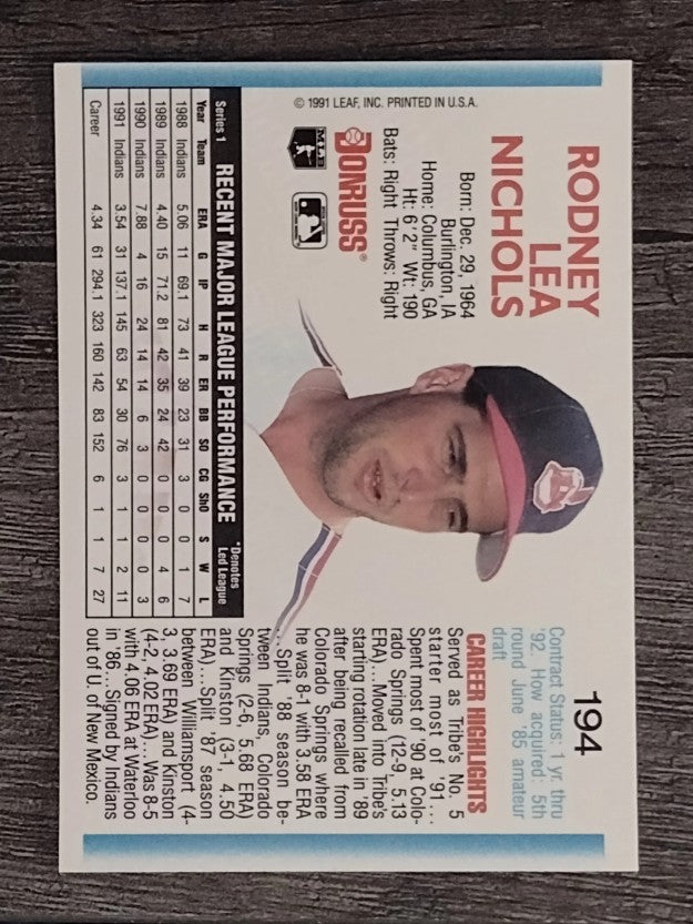 1992 Donruss #194 Rod Nichols