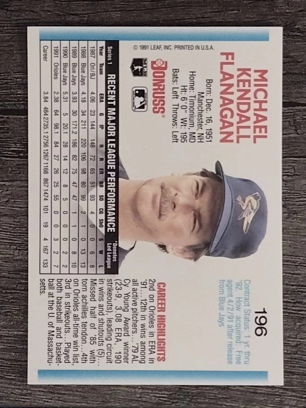 1992 Donruss #196 Mike Flanagan