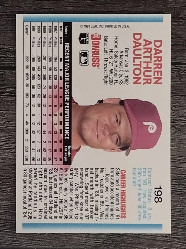 1992 Donruss #198 Darren Daulton