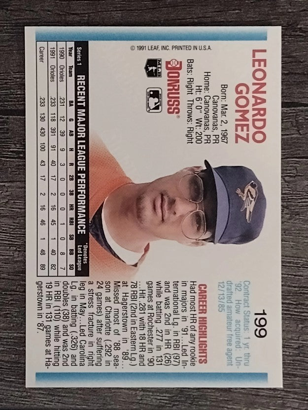 1992 Donruss #199 Leo Gomez