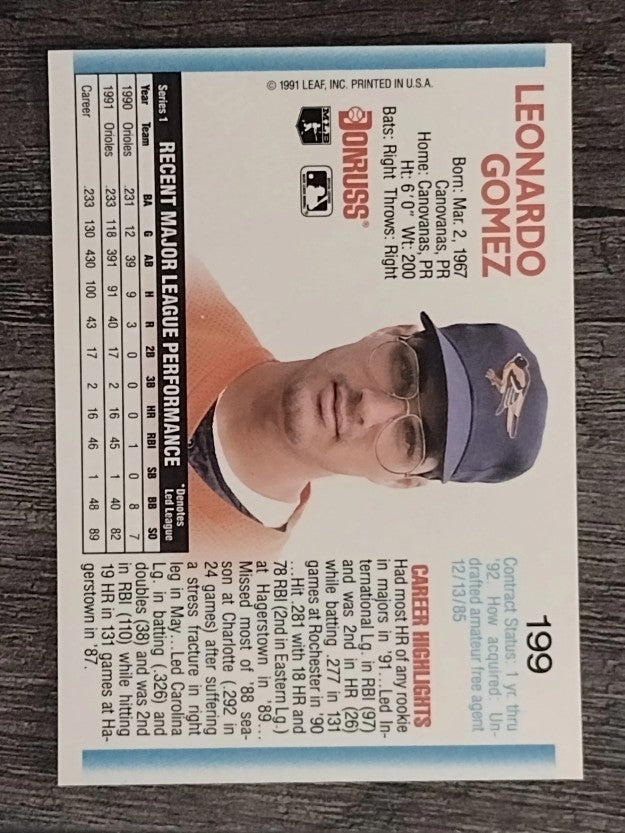 1992 Donruss #199 Leo Gomez