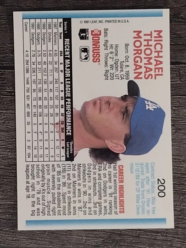 1992 Donruss #200 Mike Morgan