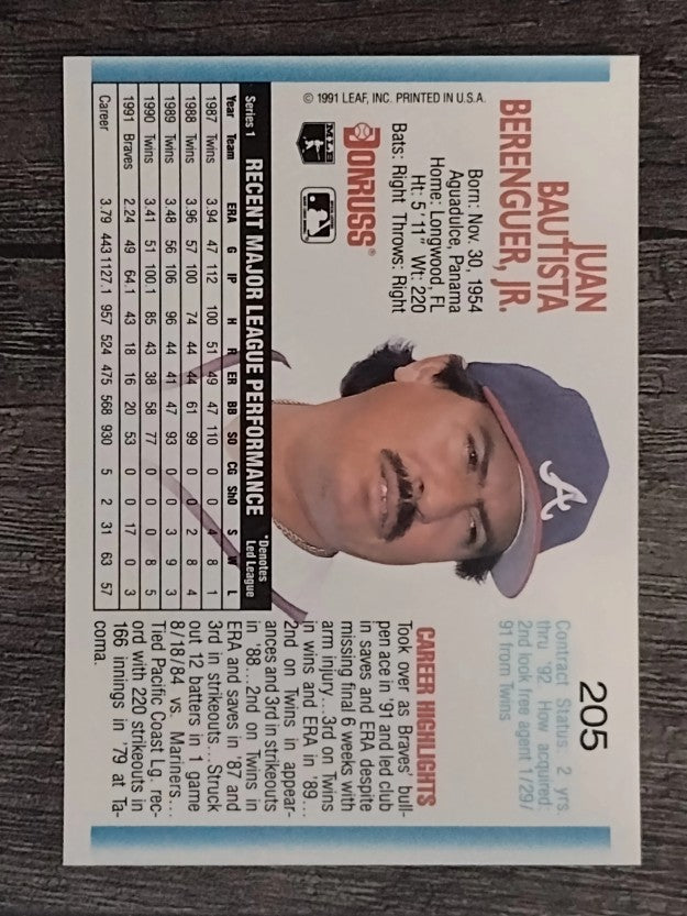 1992 Donruss #205 Juan Berenguer