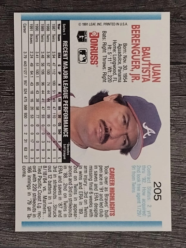 1992 Donruss #205 Juan Berenguer
