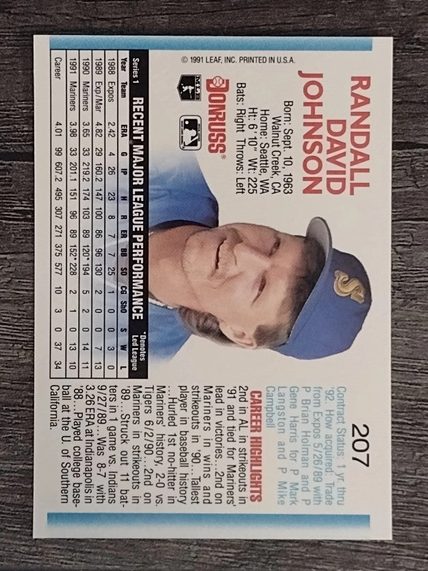 1992 Donruss #207 Randy Johnson