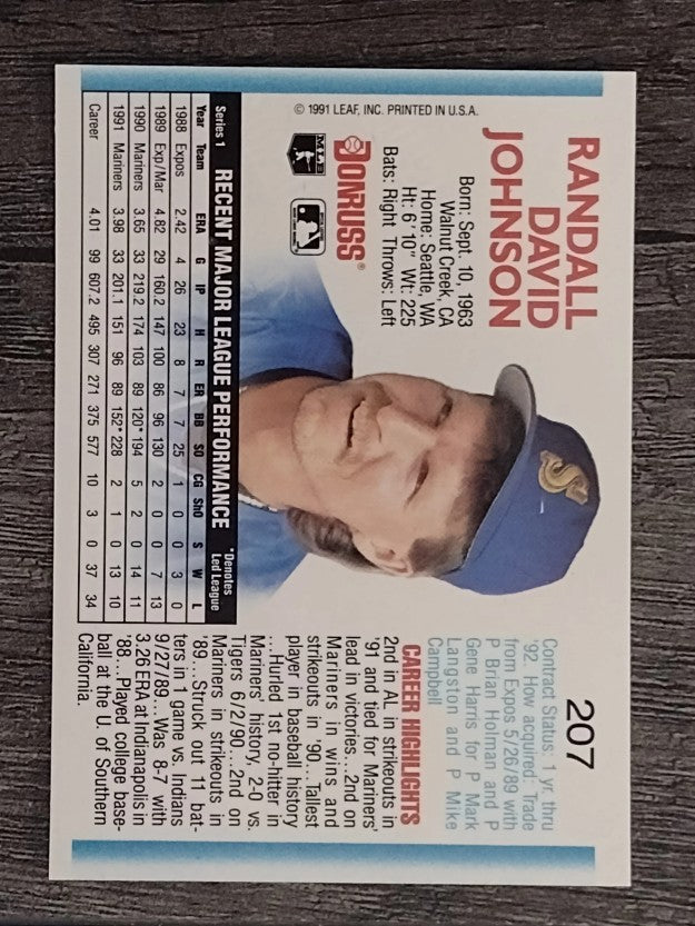 1992 Donruss #207 Randy Johnson