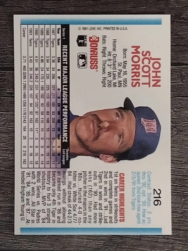 1992 Donruss #216 Jack Morris