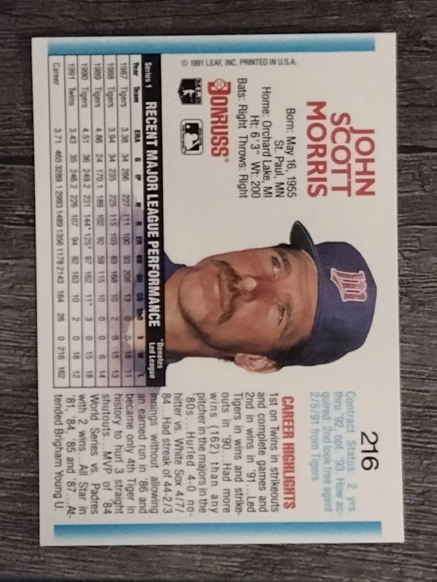 1992 Donruss #216 Jack Morris