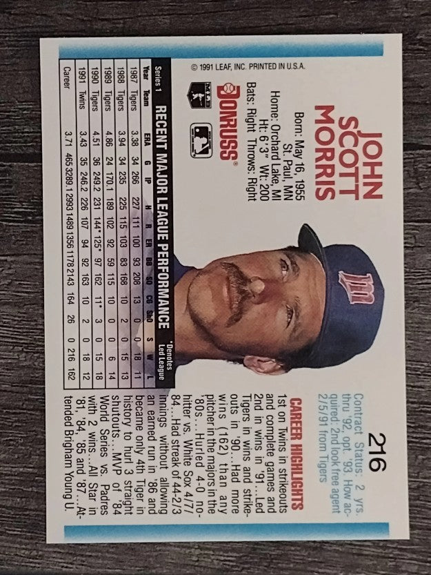 1992 Donruss #216 Jack Morris