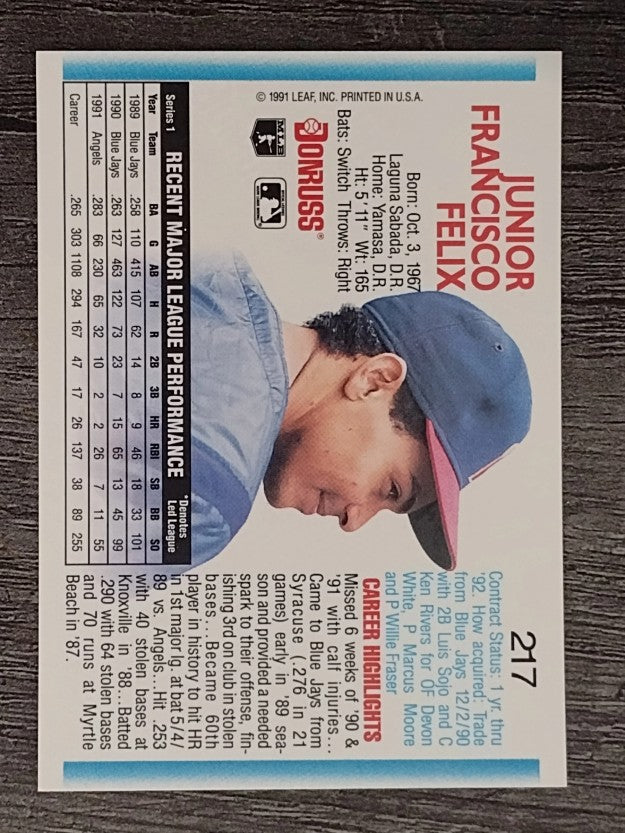 1992 Donruss #217 Junior Felix