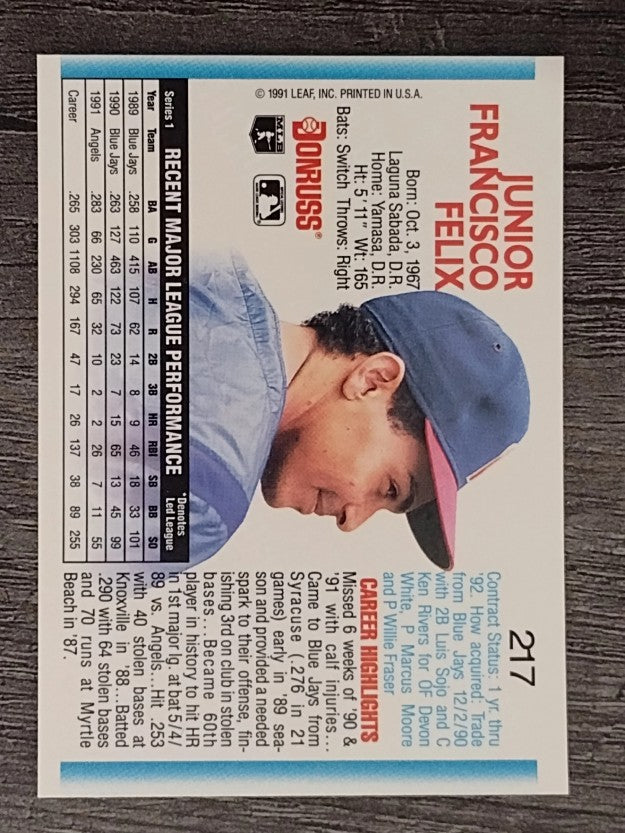 1992 Donruss #217 Junior Felix