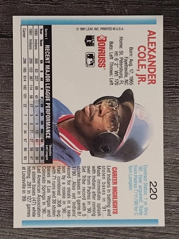 1992 Donruss #220 Alex Cole