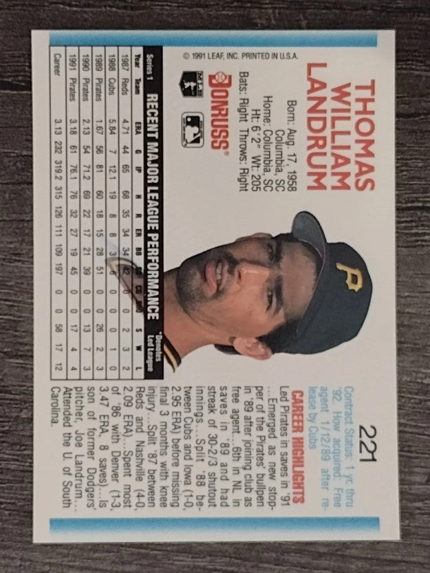 1992 Donruss #221 Bill Landrum
