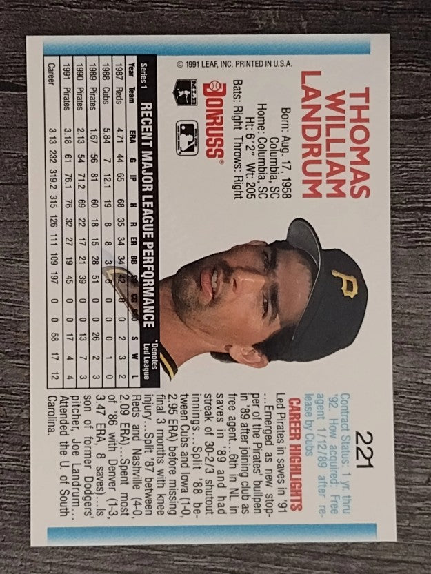 1992 Donruss #221 Bill Landrum