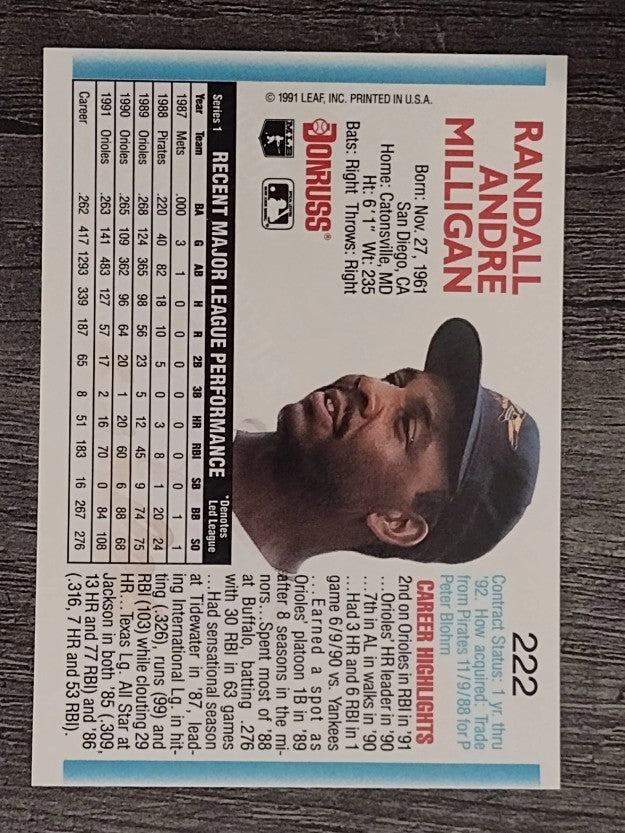 1992 Donruss #222 Randy Milligan