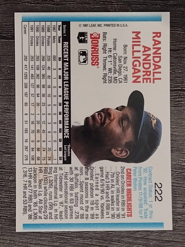 1992 Donruss #222 Randy Milligan