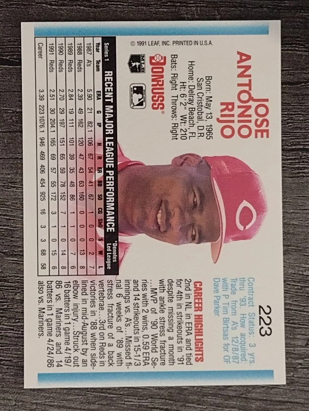 1992 Donruss #223 Jose Rijo
