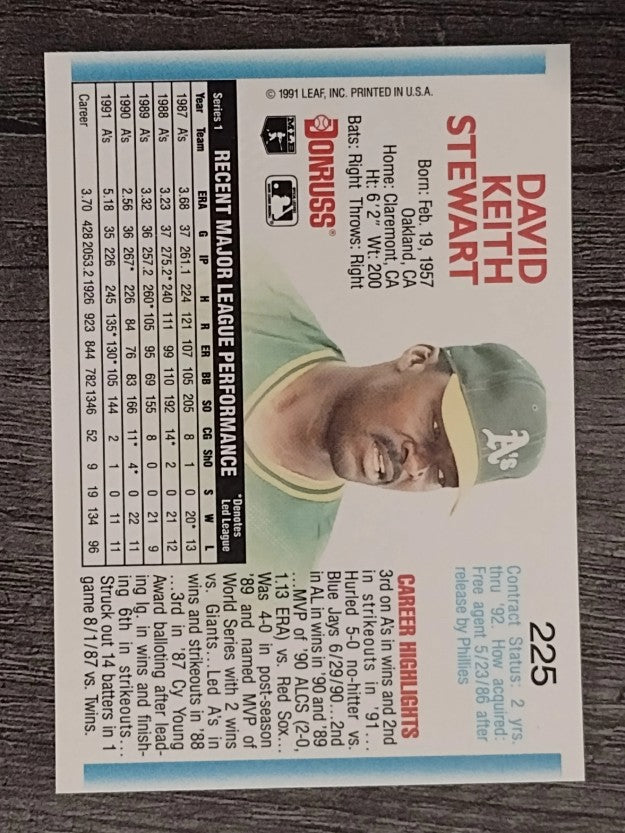 1992 Donruss #225 Dave Stewart