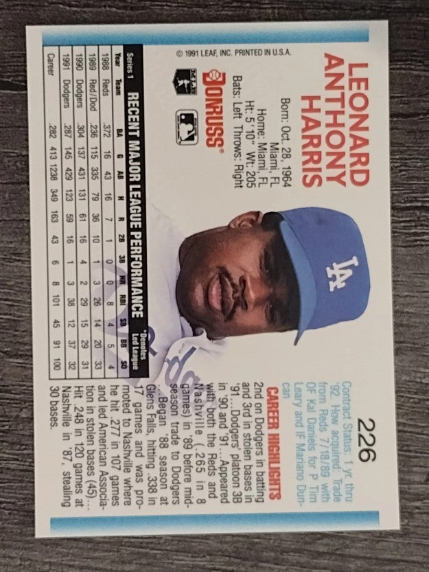 1992 Donruss #226 Lenny Harris