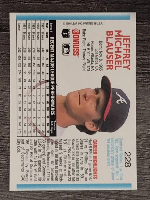 1992 Donruss #228 Jeff Blauser