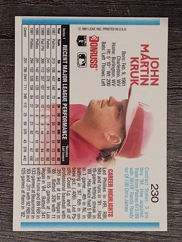 1992 Donruss #230 John Kruk