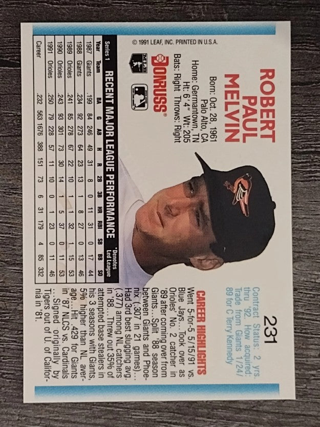 1992 Donruss #231 Bob Melvin