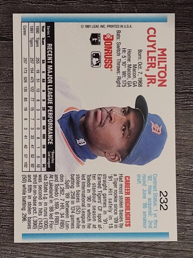 1992 Donruss #232 Milt Cuyler