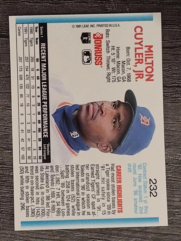 1992 Donruss #232 Milt Cuyler