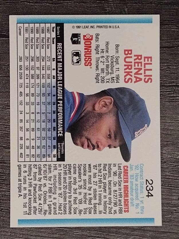 1992 Donruss #234 Ellis Burks