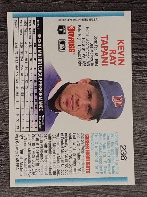 1992 Donruss #236 Kevin Tapani
