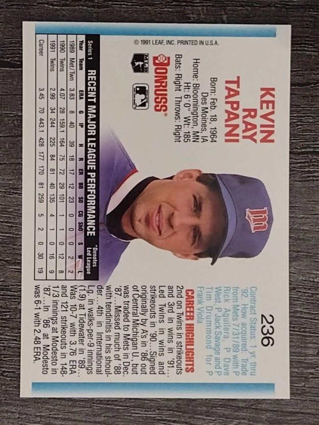 1992 Donruss #236 Kevin Tapani