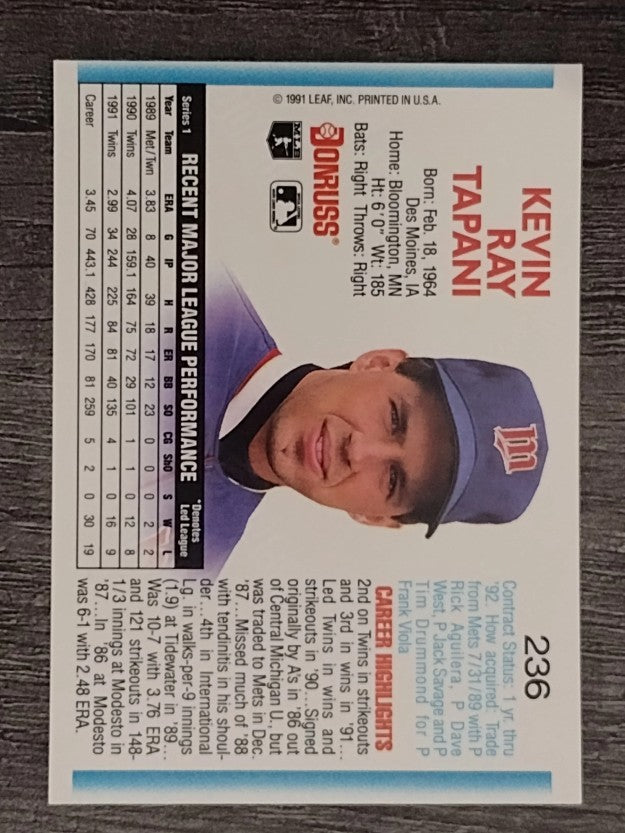1992 Donruss #236 Kevin Tapani